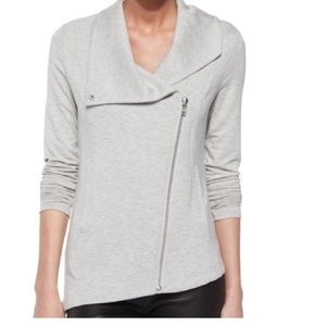Helmut Lang gray fleece asymmetric jacket sz L
